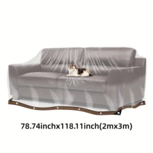 Transparent Waterproof Rectangular Patio Furniture Cover, Tear-Resistant Windproof Fabric, Suitable For Patio Canopy/Garden Awning/Plant Greenhouse, Outdoor Protective Cover - Transparent - View 11