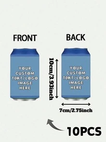 1/5/10pcs Customized Personalized Text Can Cooler, Minimalist Soft Insulated Beverage Sleeve, Can Print Custom Name & Date, Portable Beer Can Holder, Wedding Favor, Suitable For Bridal Shower, Anniversary, Birthday Party, Souvenir Guest Gift, Foldable - Multicolor - View 25