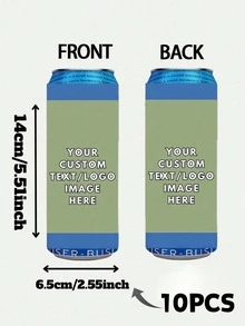 1/5/10pcs Customized Personalized Text Can Cooler, Minimalist Soft Insulated Beverage Sleeve, Can Print Custom Name & Date, Portable Beer Can Holder, Wedding Favor, Suitable For Bridal Shower, Anniversary, Birthday Party, Souvenir Guest Gift, Foldable - Multicolor - View 28