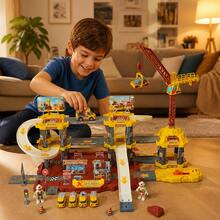 Children's Track Car Set, Boys 3-Layer Parking Garage Toy With Crane, Suitable As Birthday Gift (Random Color) - Yellow - View 3
