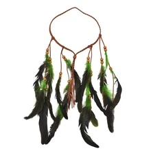 1pc Bohemian Style Long Feather Hair Chain, Women's Beach Vacation, Party, Music Festival Hair Accessory Jewelry Feather Headband - 127 - View 17