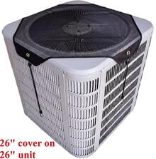 Universal Outdoor Air Conditioner Cover 26x26 Inch - Your AC Unit Width  Is 26 Inch"(Or Smaller)All-Season Waterproof & Breathable AC Protector Shield, Heavy Duty Mesh Fabric For Leaf Snow Debris Prevention, Easy Fit HVAC Unit Cover(Mesh, 26" X 26") - 66*66 cm (26*26 In) - View 4