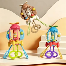 1 Set Rocket-Shaped Baby Activity Toy, Pull String Sensory Toy With Colorful Sliding Balls, Baby Hand Training Toy, Baby Teething Rattle Ball, Ideal Gift - Multicolor - View 5
