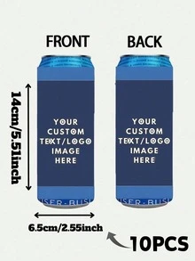 1/5/10pcs Customized Personalized Text Can Cooler, Minimalist Soft Insulated Beverage Sleeve, Can Print Custom Name & Date, Portable Beer Can Holder, Wedding Favor, Suitable For Bridal Shower, Anniversary, Birthday Party, Souvenir Guest Gift, Foldable - Multicolor - View 58