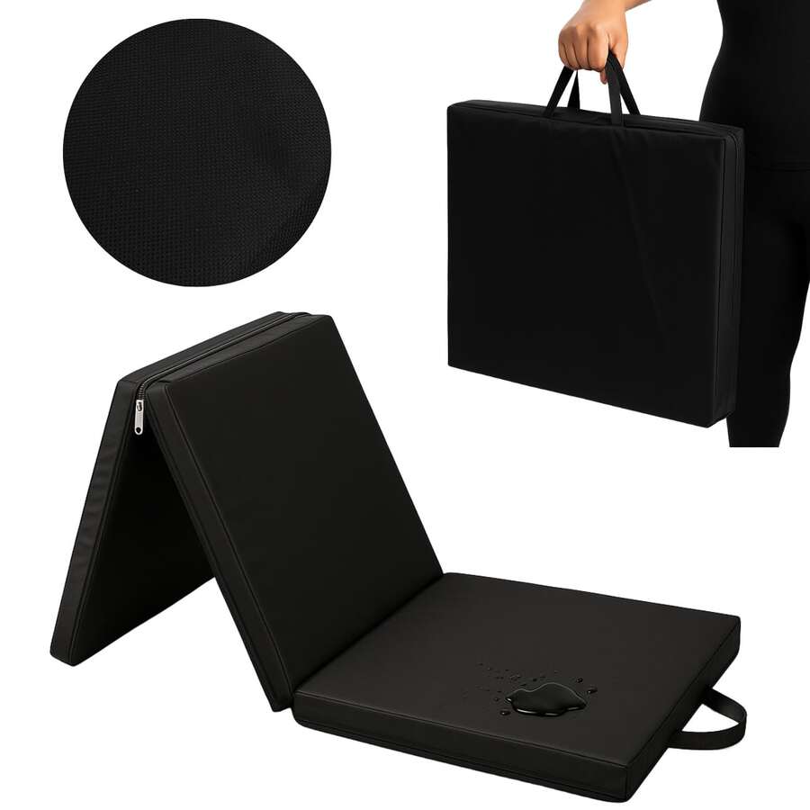 Portable Exercise Mat 190x60x10 - Black - View 1