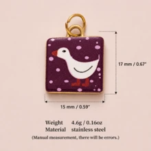 1pc DIY Colorful Summer Fashion Fresh Pendant Necklace, Phone, Can, Ice Cream, Star, Camera, Sun, White Dove, Goose, Flip-Flop Pendant, Dopamine Style Fashion Necklace, Stainless Steel Vacuum Plated 18k Gold, Displaying Women's Fashion Charm Item, Pendant For Jewelry Making. High-End Jewelry, Stainless Steel Accessories - Multicolor - View 19