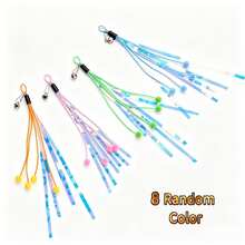 4pcs Cat Teaser Wand Set Hanging Bell Tassels Interactive Cat Toy Indoor Cat Exercise Activity Accessories Scratching Tree & Pet Enrichment Supply - Multicolor - View 3