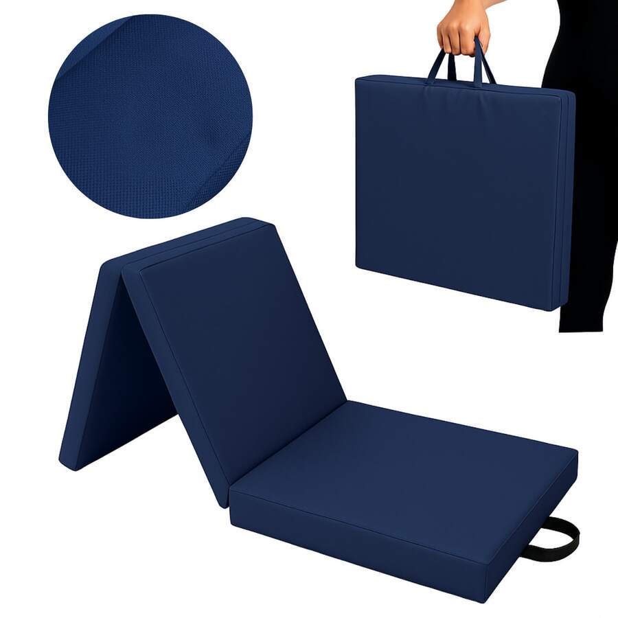 Portable Exercise Mat 190x60x5 - Navy Blue - View 1