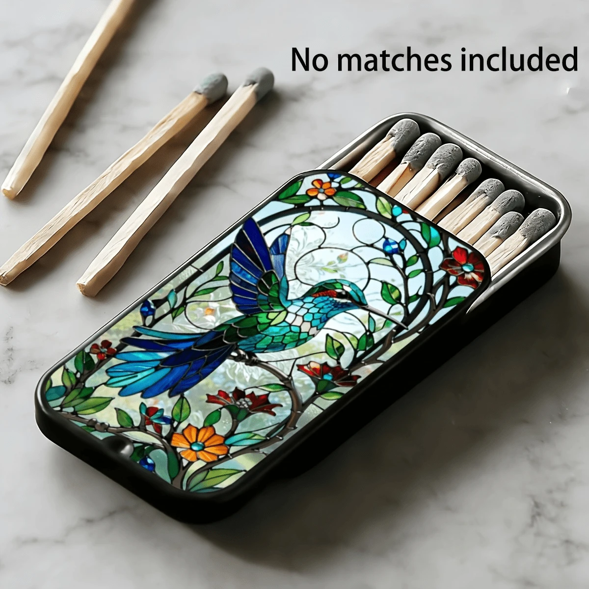 1pc Iron Matchbox, A Small Match Storage Container Without Matches, Multi-Functional Practical Small Iron Box With Fashionable And Exquisite Pattern, Perfect Holiday Gift - A - View 1