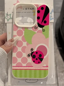 1件 白色花朵波點七星蟲極簡個性化 TPU 防震全包覆手機殼，適用於 Apple 17 16 15 14 13 12 11 Pro Max Air 及系列 - 彩色 - 查看 2