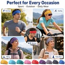 Paisley Bandana Headbands For Men Women, Non Slip Sports Sweatband, Elastic Wide Workout Head Wrap For Running Gym Yoga Cycling - 彩色 - 查看 9