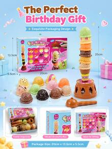 Children's Ice Cream Stacking Toy, Hand-Eye Coordination, Parent-Child Interaction, Early Education, Intellectual Puzzle Game, Suitable For 3-12 Years Old Boys And Girls, Toy Gift, Birthday Gift - Multicolor - View 5