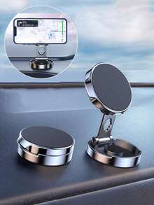 Upgraded 720° Foldable Magnetic Car Phone Holder. All-Metal, Strong Magnet For A Secure Hold. Adhesive Navigation Holder For Car Dashboards. 360° Free Rotation For Both Portrait And Landscape Modes. Suitable For Multiple Scenarios Including Car And Home. Practical For Driving And A Great Gift For Holidays. - Multicolor - View 2