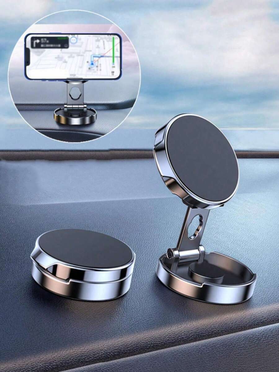 Upgraded 720° Foldable Magnetic Car Phone Holder. All-Metal, Strong Magnet For A Secure Hold. Adhesive Navigation Holder For Car Dashboards. 360° Free Rotation For Both Portrait And Landscape Modes. Suitable For Multiple Scenarios Including Car And Home. Practical For Driving And A Great Gift For Holidays.
