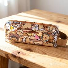 1/3pcs Capybara Transparent Pencil Case, Cartoon Highly Attractive Pencil Case, Transparent Dirt-Resistant Waterproof Printed Large Capacity Pencil Case, Student Stationery Storage - A - View 1