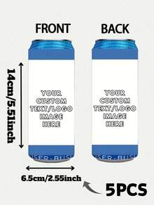 1/5/10pcs Customized Personalized Text Can Cooler, Minimalist Soft Insulated Beverage Sleeve, Can Print Custom Name & Date, Portable Beer Can Holder, Wedding Favor, Suitable For Bridal Shower, Anniversary, Birthday Party, Souvenir Guest Gift, Foldable - Multicolor - View 54