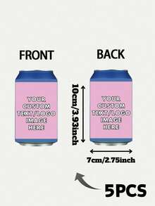 1/5/10pcs Customized Personalized Text Can Cooler, Minimalist Soft Insulated Beverage Sleeve, Can Print Custom Name & Date, Portable Beer Can Holder, Wedding Favor, Suitable For Bridal Shower, Anniversary, Birthday Party, Souvenir Guest Gift, Foldable - Multicolor - View 60
