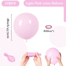 10/55/120pcs Light Pink Balloons In Different Sizes 18/12/10/5 Inch Balloon Balloon Garland Arch Kit, Suitable For Weddings, Birthdays,Gender Reveal, Graduations, - Light Pink - View 9