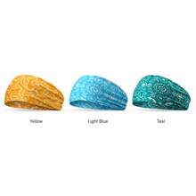 Paisley Bandana Headbands For Men Women, Non Slip Sports Sweatband, Elastic Wide Workout Head Wrap For Running Gym Yoga Cycling - 彩色 - 查看 11