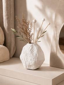 1pc Wabi-Sabi Style Pleated Rock Texture Rattan Aromatherapy Bottle, Dual-Use Reed Diffuser And Dried Flower Vase - Wabi-sabi Minimalist Aromatherapy Bottle - View 2