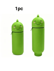 1pc Silicone Vertical Pen Holder, Cartoon Animal Shaped Storage Organizer Box, Office & School Supplies, Large Capacity Multi-Functional Pen Holder, Desktop Organizer Pen Box, Retractable Pen Holder, Back To School Essential - Silicone Animal Pen Holder - View 11