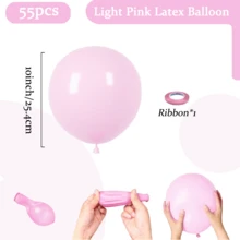 10/55/120pcs Light Pink Balloons In Different Sizes 18/12/10/5 Inch Balloon Balloon Garland Arch Kit, Suitable For Weddings, Birthdays,Gender Reveal, Graduations, - Light Pink - View 12