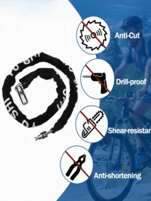 Bike Chain Locks With Multiple Sizes Available, Bike Locks Equipped With 2 Keys, Heavy-Duty Anti-Theft Bike Locks, Bike Chains Suitable For Motorcycles, Trucks, Iron Gates And Trolleys - Random Color - View 5