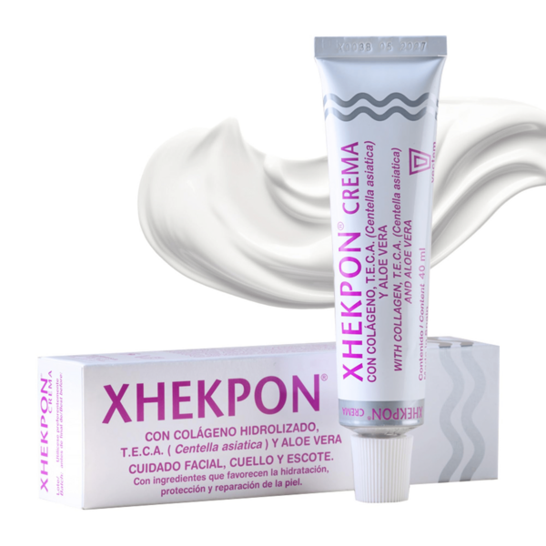 XHEKPON Face Neck Cleavage Cream, Hydrating Soothing Cream With Hydrolyzed Collagen, Centella Asiatica & Aloe Vera For Dull Tired Skin
