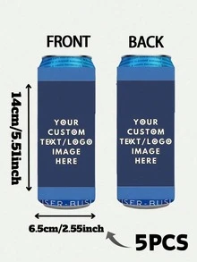1/5/10pcs Customized Personalized Text Can Cooler, Minimalist Soft Insulated Beverage Sleeve, Can Print Custom Name & Date, Portable Beer Can Holder, Wedding Favor, Suitable For Bridal Shower, Anniversary, Birthday Party, Souvenir Guest Gift, Foldable - Multicolor - View 52