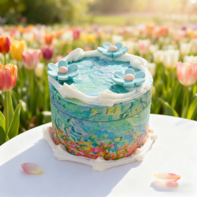 2.5 Inch Large Garden Art Cake Grinder - 4-Layer Zinc Alloy Herb Grinder, Creamy Lace Base & Floral Top, Cute Collector's Piece, Artwork Gift For Her