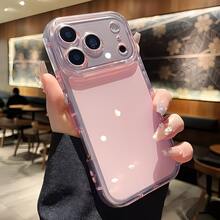 Cute Soft Tone Jelly Phone Case, Compatible With IPhone 17 Pro Max, 17 Pro, 17 Air, 17, 16 Pro Max, 16 Pro, 16 Plus, 15 Pro Max, 15 Pro, 15, 14 Pro Max, 14 Pro, 15, 16, 12, 13 Models, Shockproof Camera Lens Protection - Pink - View 5