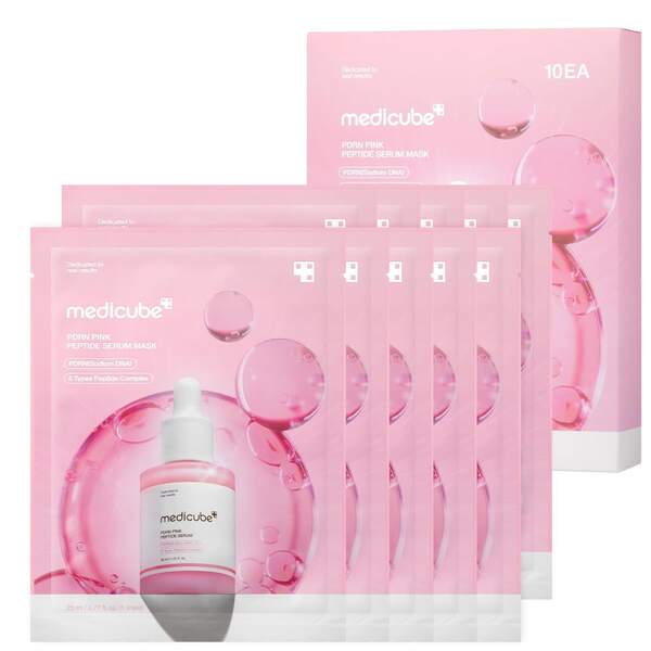 Medicube - PDRN Pink Peptide Ampoule Mask - PDRN Pink Peptide Ampoule Mask Set 10Pcs