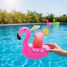 Summer Pool Accessory 2/6/10 Pack Inflatable Flamingo Floating Cup Holder Waterproof PVC Floating Drink Coaster For Beach Vacation Pool Party - Multicolor - View 4