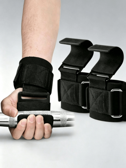 2 buc./1 buc. Cârlige premium pentru ridicare de greutăți și benzi pentru încheietură, benzi antifrapante pentru fitness, cârlige auxiliare pentru antrenament de deadlift, genuflexiuni și tracțiuni, echipament de fitness pentru creșterea forței, cadou multifuncțional de sărbători pentru bărbați și femei