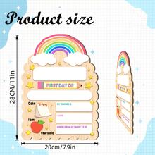 1pc Student First Day Of School Decorative Sign, Record Name And Other Information, Kindergarten Elementary Back To School Sign, Charming Rainbow Design, Suitable For Back To School Season Gift - B - View 3