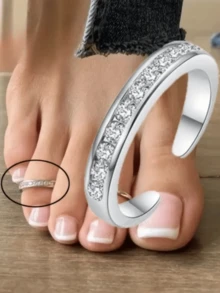 1pc Silver Toe Ring, Summer Beach Vacation Ocean Style, Finger Ring, Fashion Toe Ring, Valentine's Day, Birthday, Holiday Gift - Silver - View 1