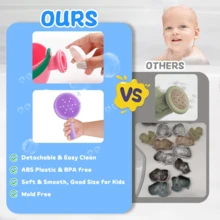 6pcs Easy Clean Infant & Toddler Bath & Beach Toy Set, Watering Can, Strainer Scoop, Stacking Cups With Cute Shape,Macaron Colored Plastic, Bath Water Play Set - Multicolor - View 5
