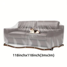 Transparent Waterproof Rectangular Patio Furniture Cover, Tear-Resistant Windproof Fabric, Suitable For Patio Canopy/Garden Awning/Plant Greenhouse, Outdoor Protective Cover - Transparent - View 13