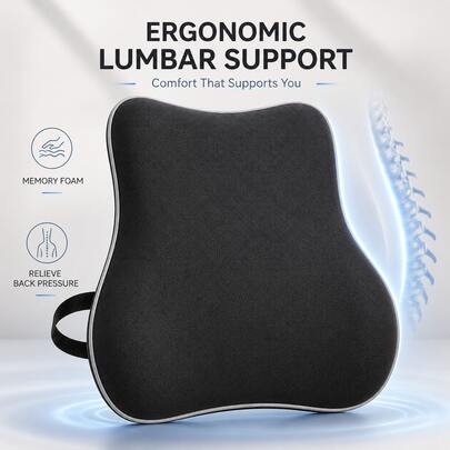 Ergonomic Lumbar Support Pillow For Office Chair, Memory Foam Back Cushion For …