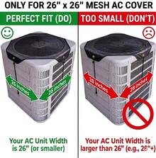 Universal Outdoor Air Conditioner Cover 26x26 Inch - Your AC Unit Width  Is 26 Inch"(Or Smaller)All-Season Waterproof & Breathable AC Protector Shield, Heavy Duty Mesh Fabric For Leaf Snow Debris Prevention, Easy Fit HVAC Unit Cover(Mesh, 26" X 26") - 66*66 cm (26*26 In) - View 5