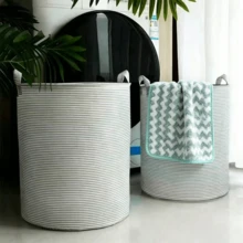 升级版防水可折叠大容量洗衣篮，适用于在浴室、卧室等场所收纳衣物、玩具、杂物等。（手工测量误差1-3厘米属正常现象） - 綠色條紋 - 查看 2