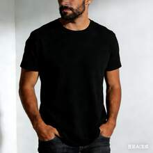 summer2026 K Manos con corazones y suéteres en los dedos Camiseta negra con patrón de dibujos animados, camiseta para hombre% algodón, suave y cómodo, para deporte y ocio, adecuado para el - Negro - Ver 4