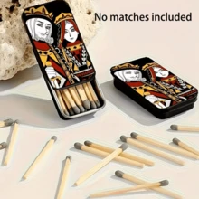 1pc Iron Matchbox, A Small Match Storage Container Without Matches, Multi-Functional Practical Small Iron Box With Fashionable And Exquisite Pattern, Perfect Holiday Gift - A - View 2