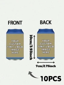 1/5/10pcs Customized Personalized Text Can Cooler, Minimalist Soft Insulated Beverage Sleeve, Can Print Custom Name & Date, Portable Beer Can Holder, Wedding Favor, Suitable For Bridal Shower, Anniversary, Birthday Party, Souvenir Guest Gift, Foldable - Multicolor - View 19