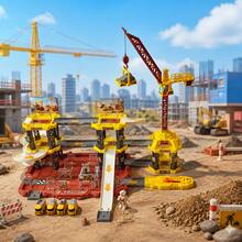 Children's Track Car Set, Boys 3-Layer Parking Garage Toy With Crane, Suitable As Birthday Gift (Random Color) - Yellow - View 7