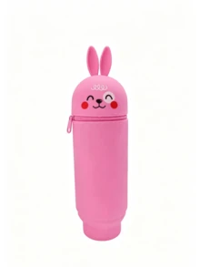 1pc Silicone Vertical Pen Holder, Cartoon Animal Shaped Storage Organizer Box, Office & School Supplies, Large Capacity Multi-Functional Pen Holder, Desktop Organizer Pen Box, Retractable Pen Holder, Back To School Essential - Silicone Animal Pen Holder - View 12