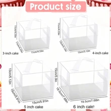 10pcs Transparent Plastic Cake Boxes, 3/4/5 Inch Handheld Party Packaging, PET Material, With Lock, Suitable For Cakes, Chocolates, Donuts, Pastries, Cubes, Christmas, Halloween, Easter, Thanksgiving - Multicolor - View 3