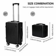 Premium 2-Piece Carry-On Luggage Set, Hard Shell Suitcase With Matching Vanity Case, Lightweight Travel Luggage With Spinner Wheels &Adjustable Handle - Pink - View 7