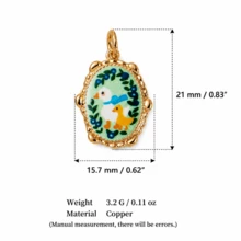 1pc DIY Colorful Summer Oil Drop Cute Animal & Plant Pendant Necklace, Fashion Pastoral Style, Dopamine Style Fashion Necklace, Stainless Steel Vacuum Plated 18k Gold, Displaying Women's Fashion Charm Item, Pendant For Jewelry Making, High-End Jewelry, Stainless Steel Accessory - Multicolor - View 30