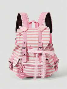 Mochila Casual Versátil, Impermeable y Portátil para Viajes al Aire Libre - Rosa Pálido - Ver 2